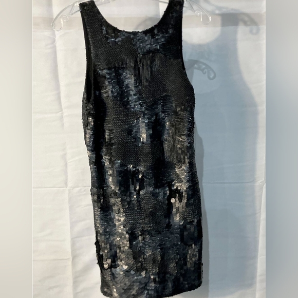 All Saints Black Sequin Backless Dress - Picture 2 of 5